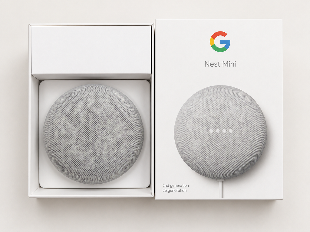 Google Nest Mini 2nd gen used smart speaker top view