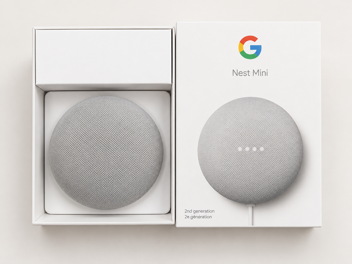 Google Nest Mini 2nd gen used smart speaker top view