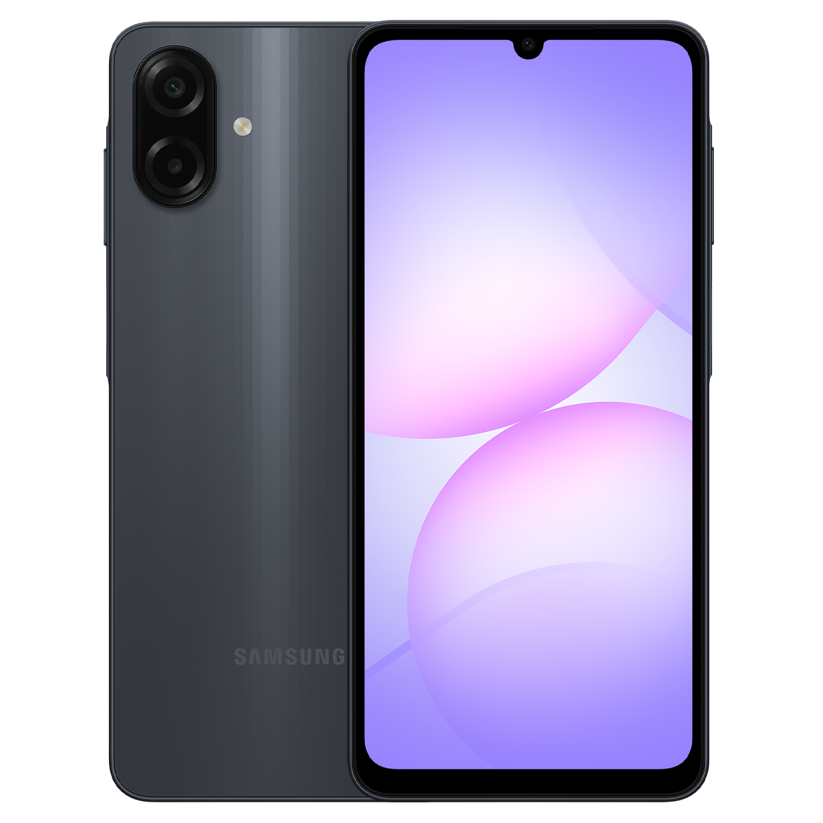 Samsung Galaxy A07 Black front and back