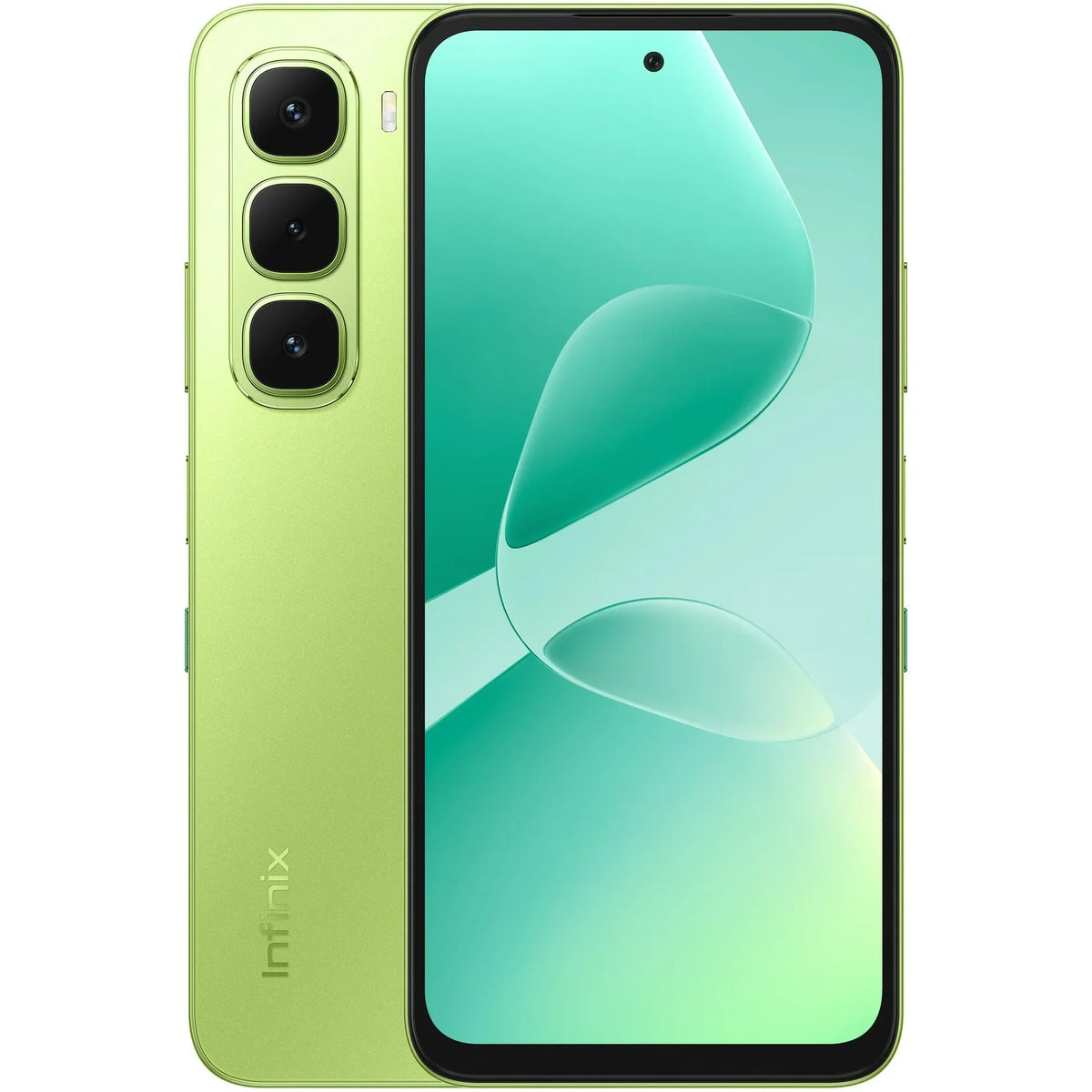 Infinix HOT 60i Meadow Green front and back product photo