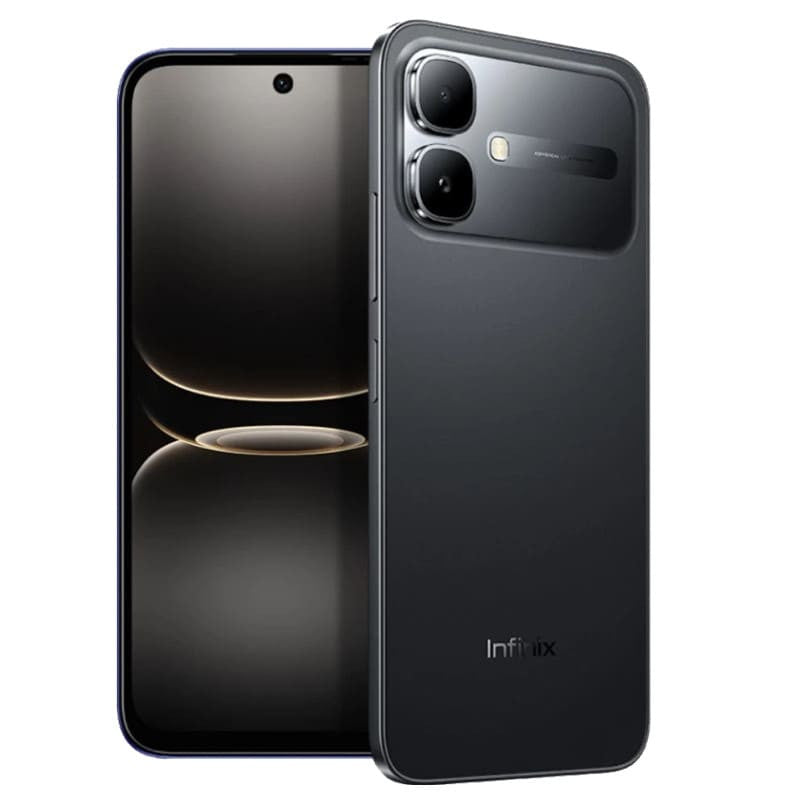 Infinix SMART 20 Shadow Black phone front and back