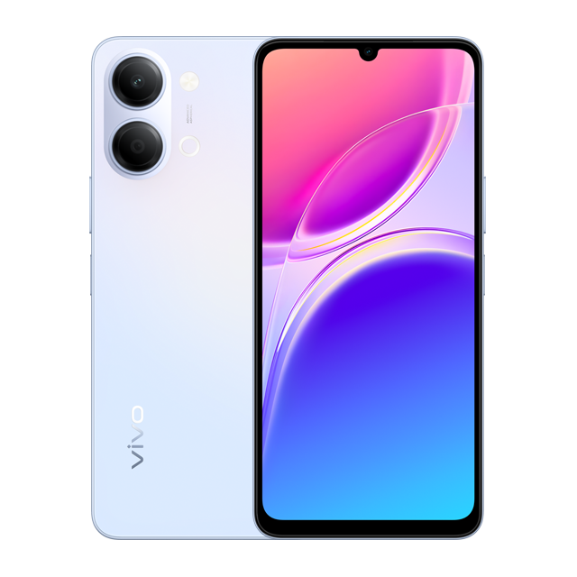 vivo y05 Haze Blue front and rear product image