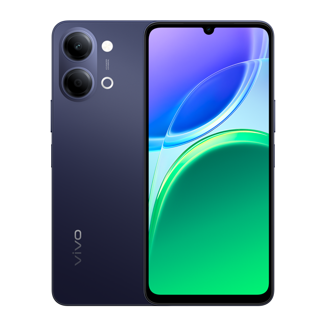 vivo y05 Voyage Black front and rear product image