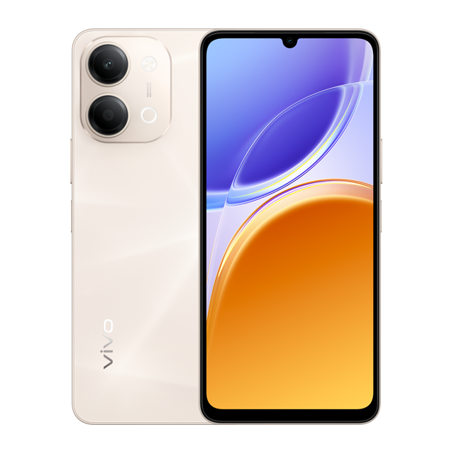 vivo y11d Sunrise Gold front and rear product image