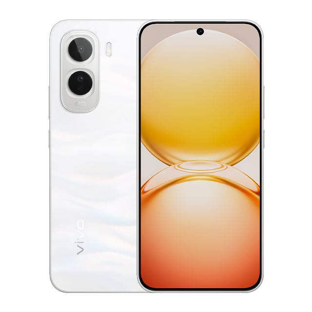 vivo y500 Pearl White front and rear product image